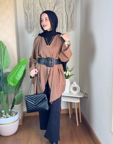 Amber cardigan-Chocolate - inaraonline