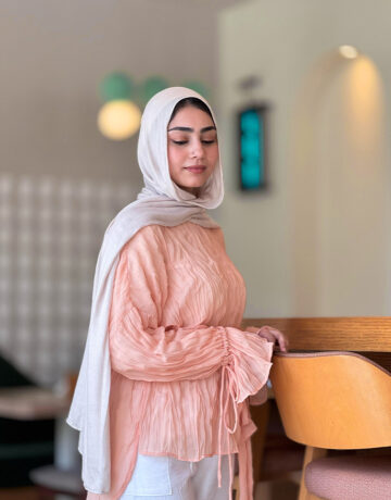 Crinkle Blouse-Peach Fuzz