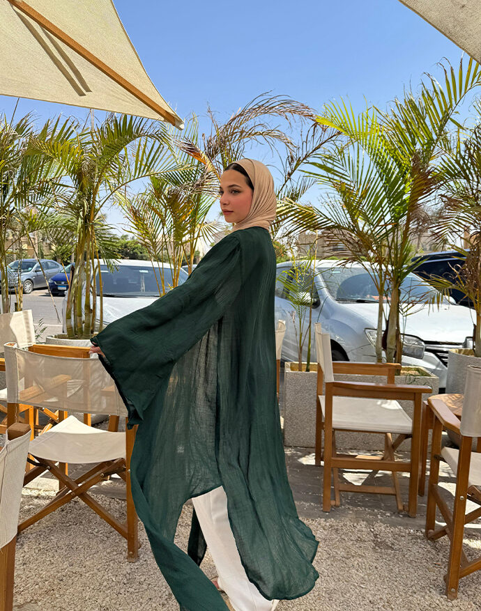 Zahraa Cardigan-Forest Green