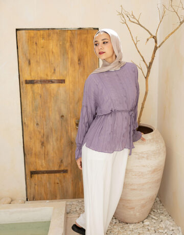 Crinkle Blouse-Lavender