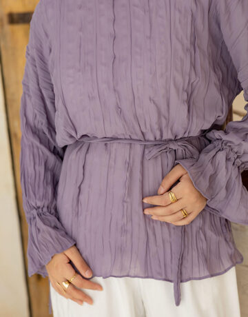 Crinkle Blouse-Lavender