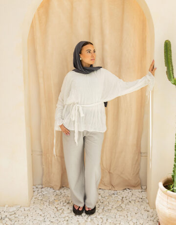 Crinkle Blouse-Offwhite