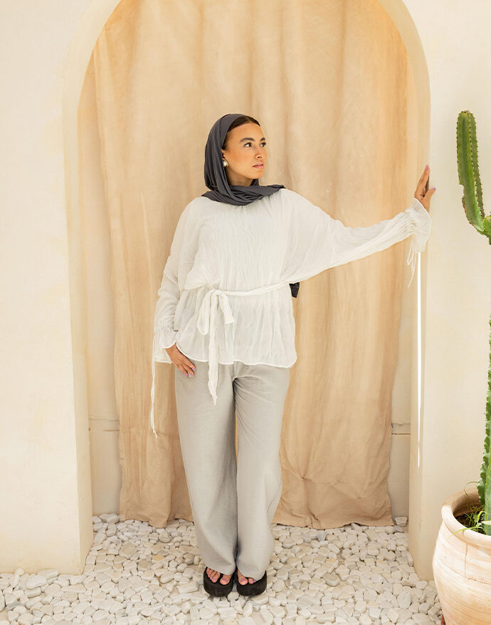 Crinkle Blouse-Offwhite