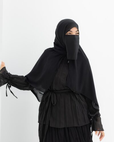 Crinkle blouse black