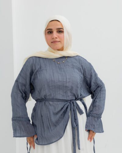 Crinkle blouse blue