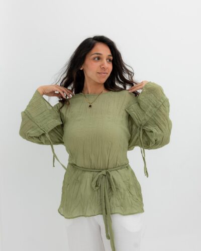 Crinkle blouse mint green