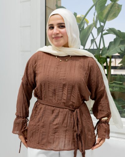 Crinkle blouse chocolate
